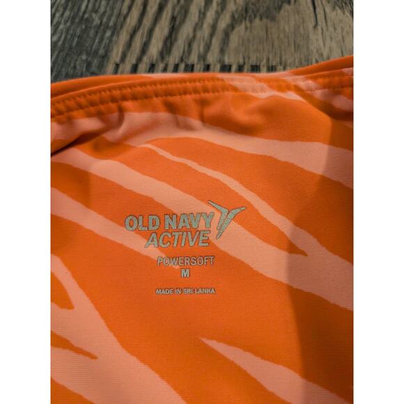 old navy active biker shorts orange zebra print‎ shorts with pocket size M - Picture 4 of 4